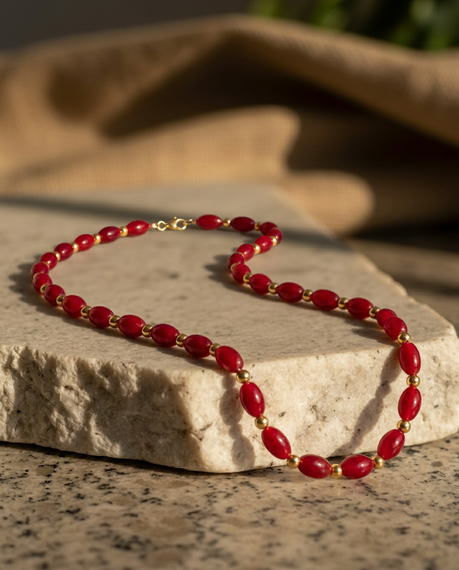 Collar Coral Ovalado