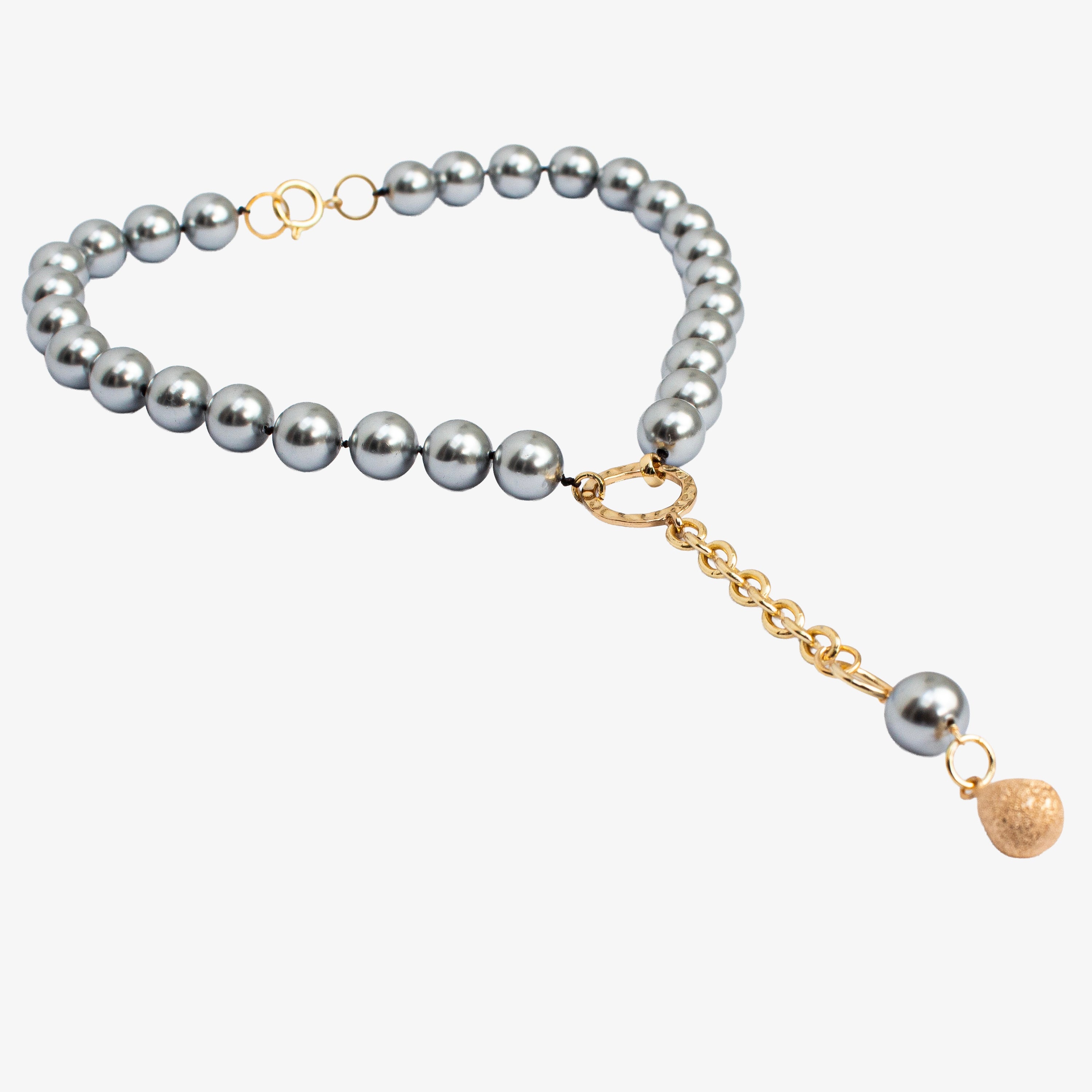 Collar Perlas Grises