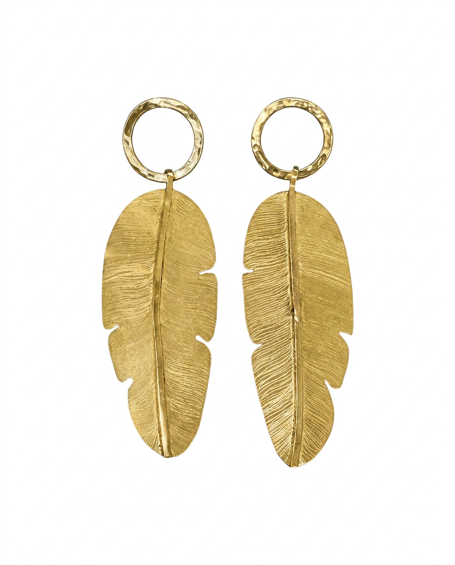 Aros Plumas Bronce