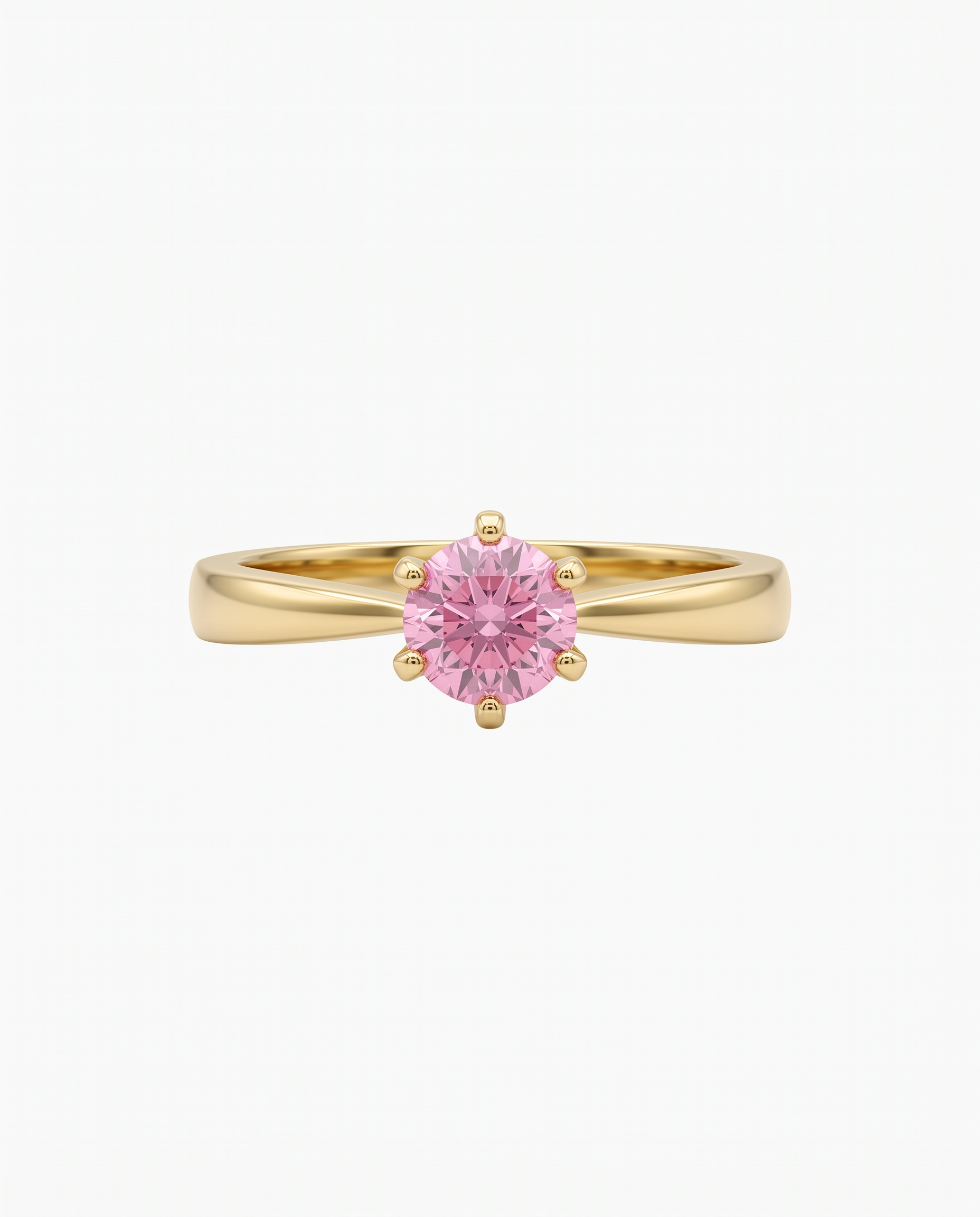 Anillo Moissanita Rosa Oro 18K