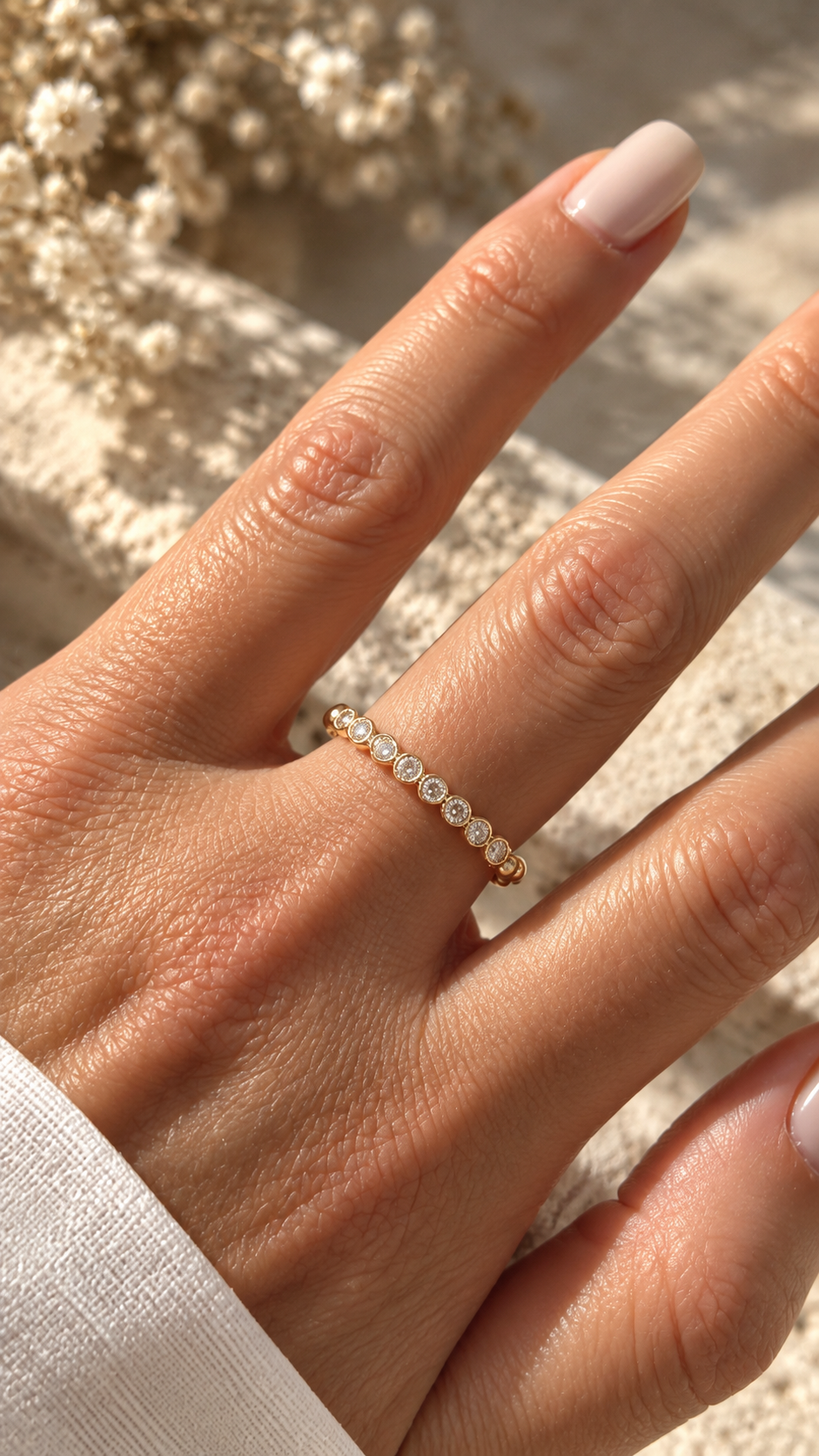 Anillo Medio Cintillo Oro 18k