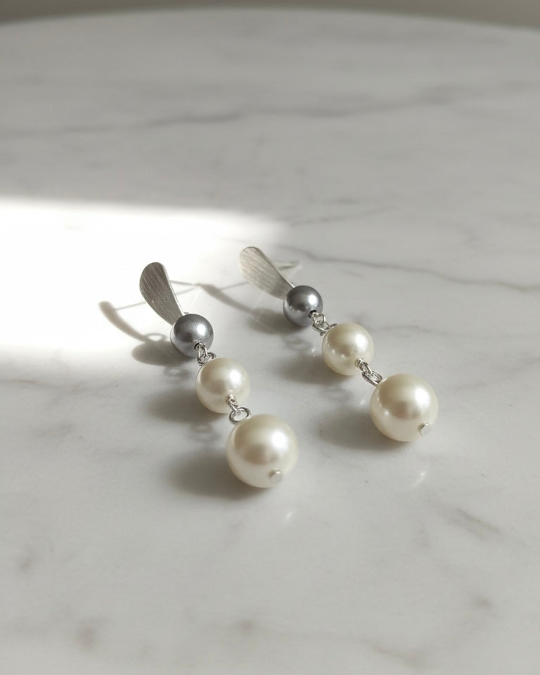 Aros Perla Gris