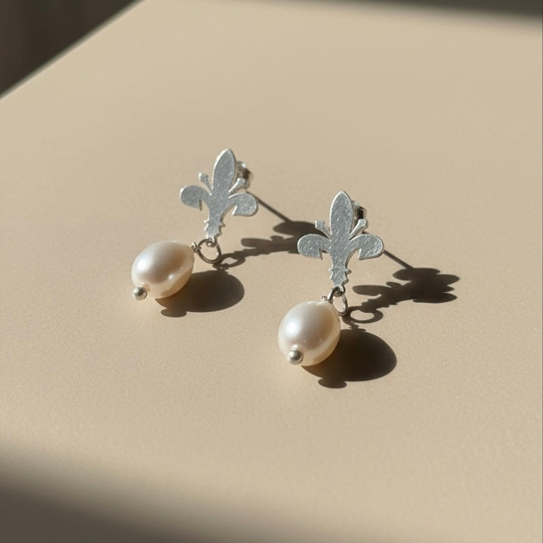 Aros Flor Lis Plata