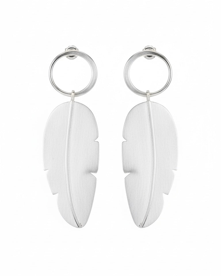 Aros Plumas Silver