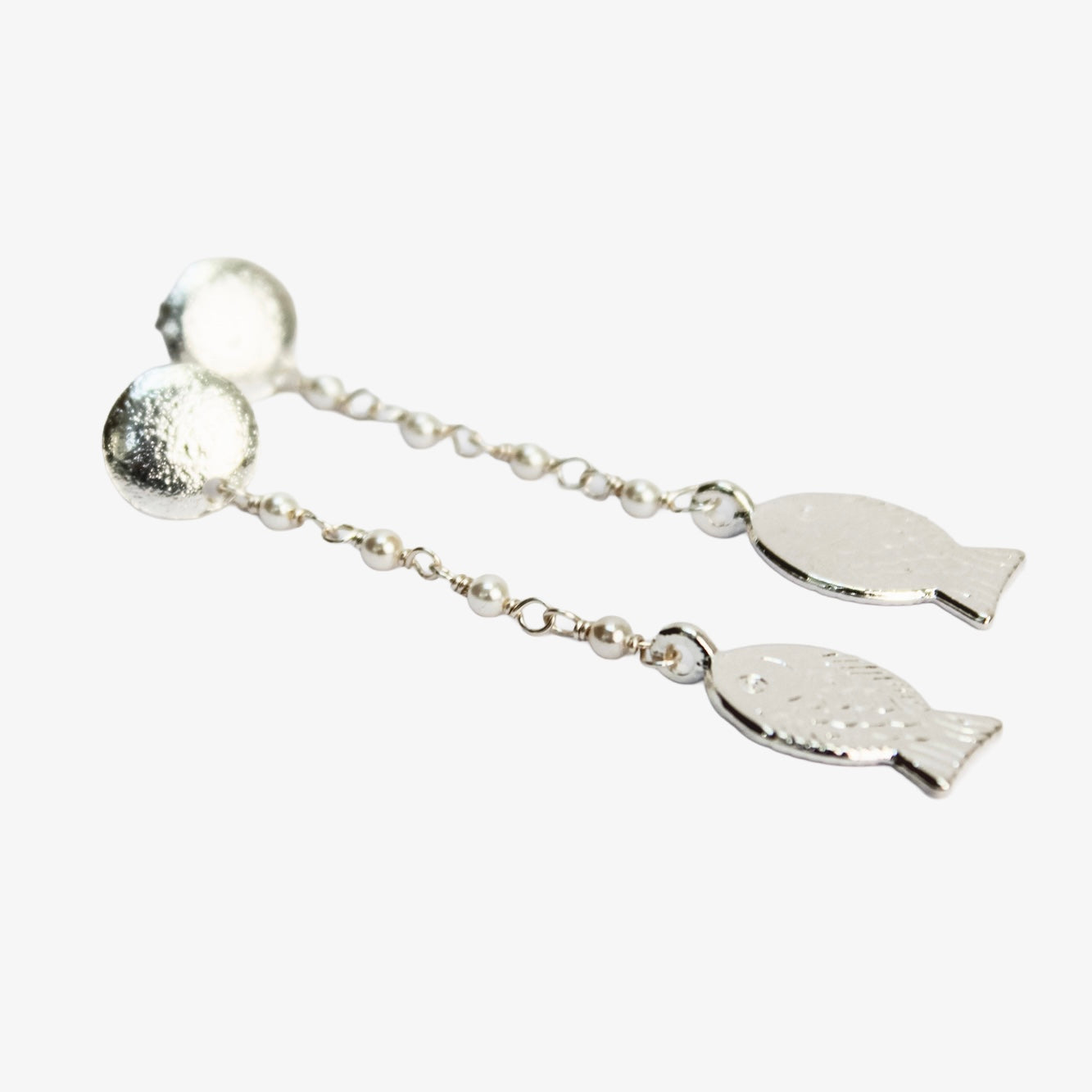 Aros Pez Perlitas Silver