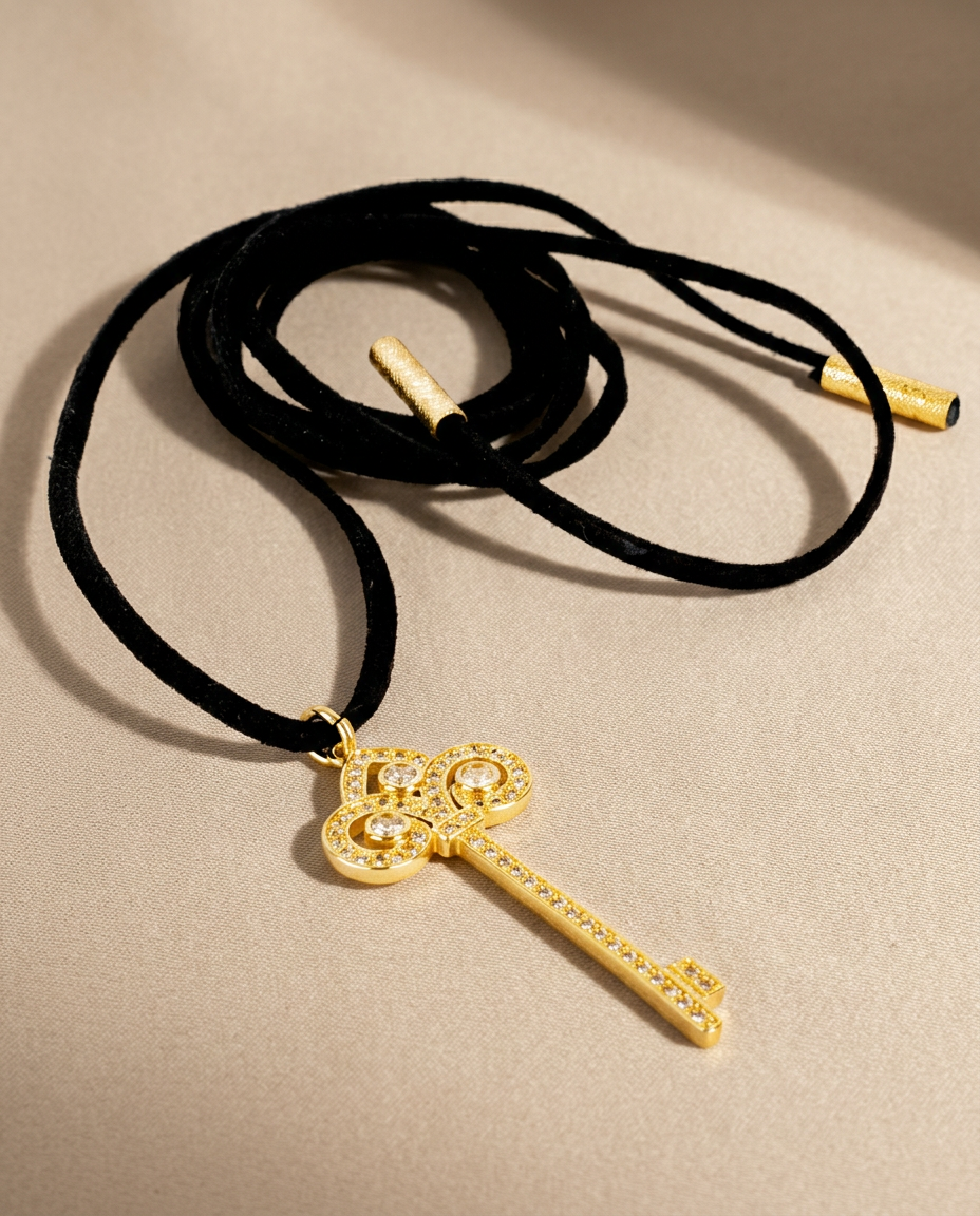 Collar Gamuza llave