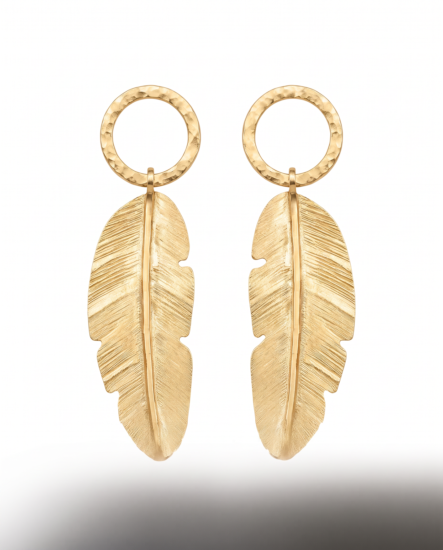Aros Plumas Chicas Bronce