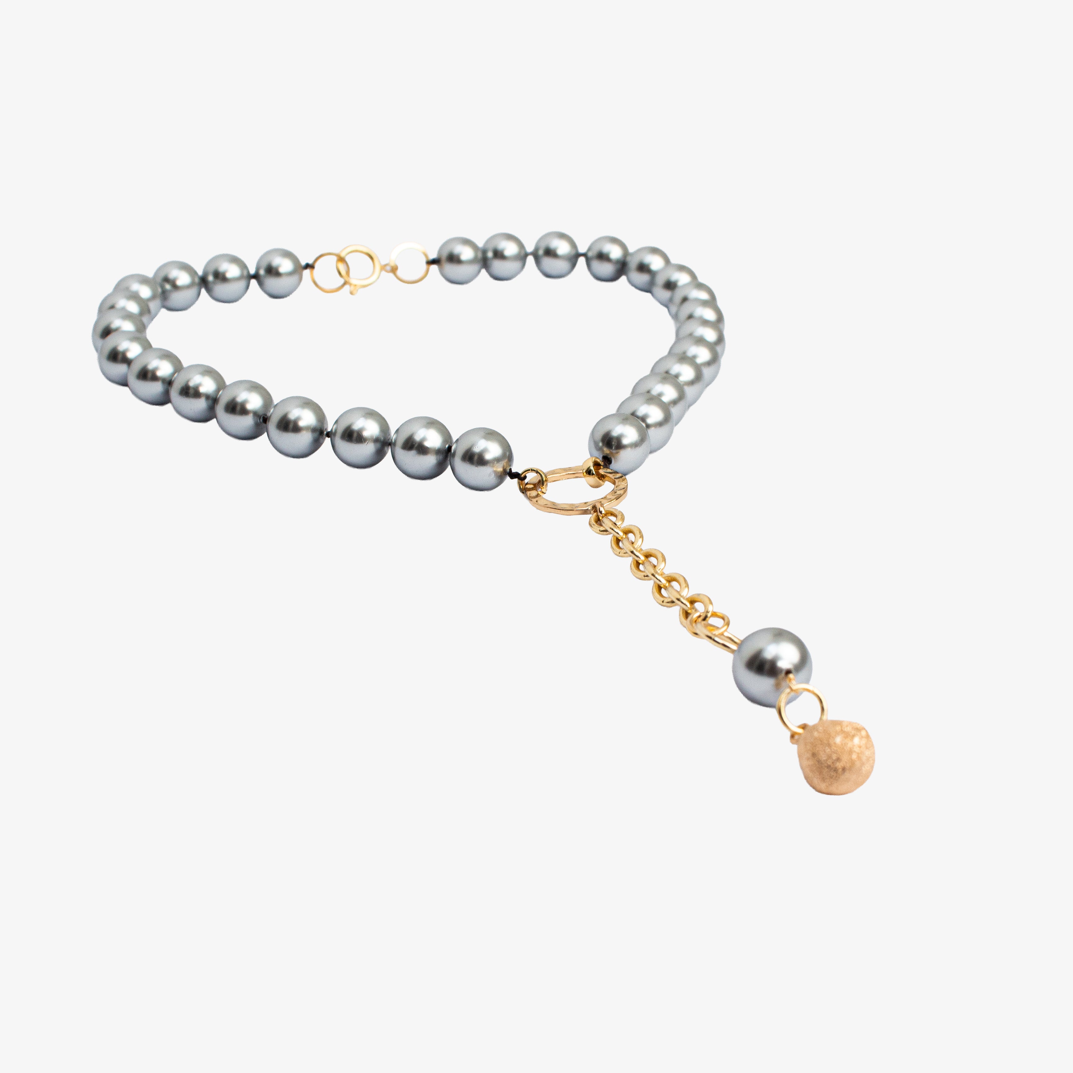 Collar Perlas Grises