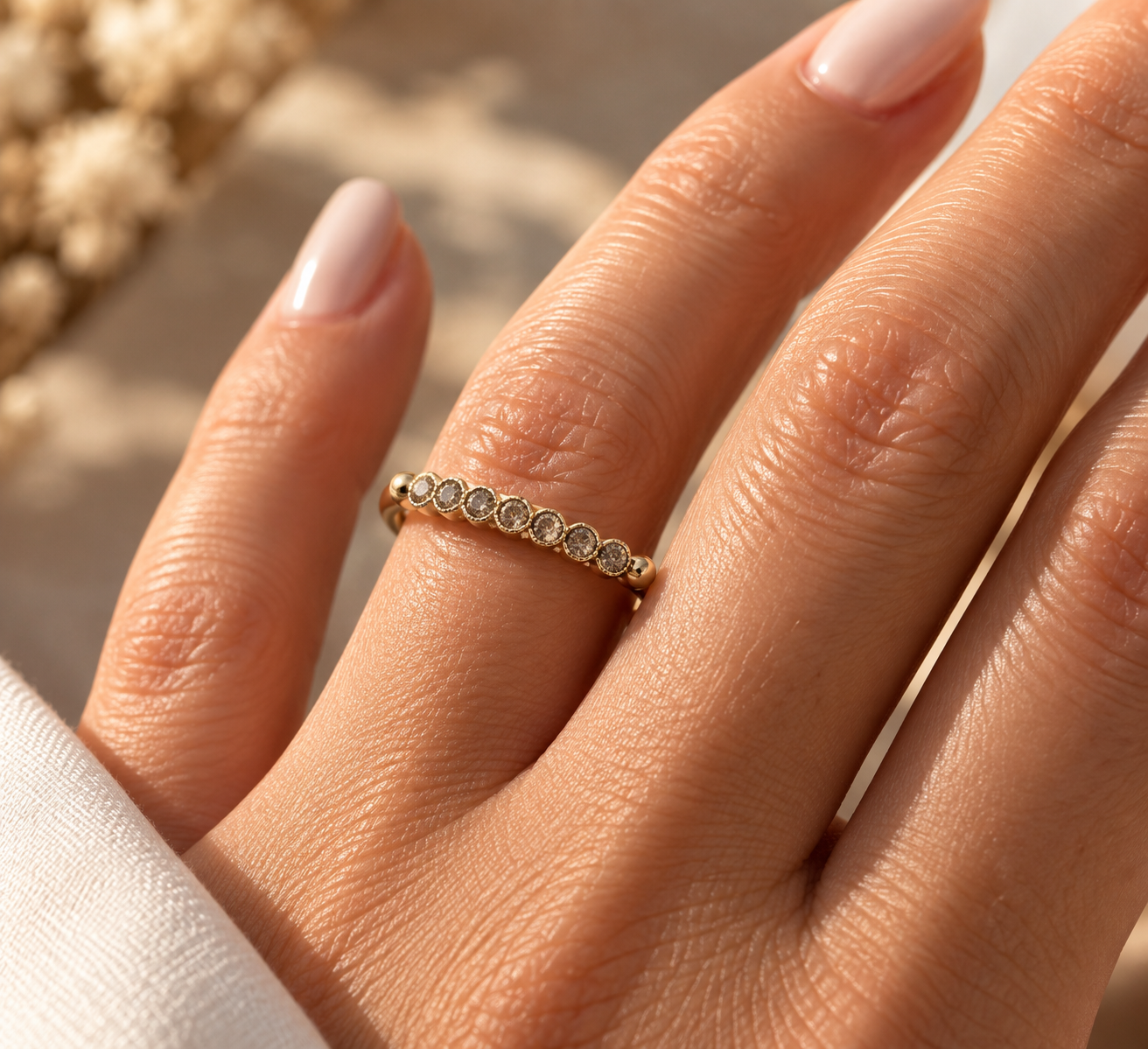 Anillo Medio Cintillo Oro 18k