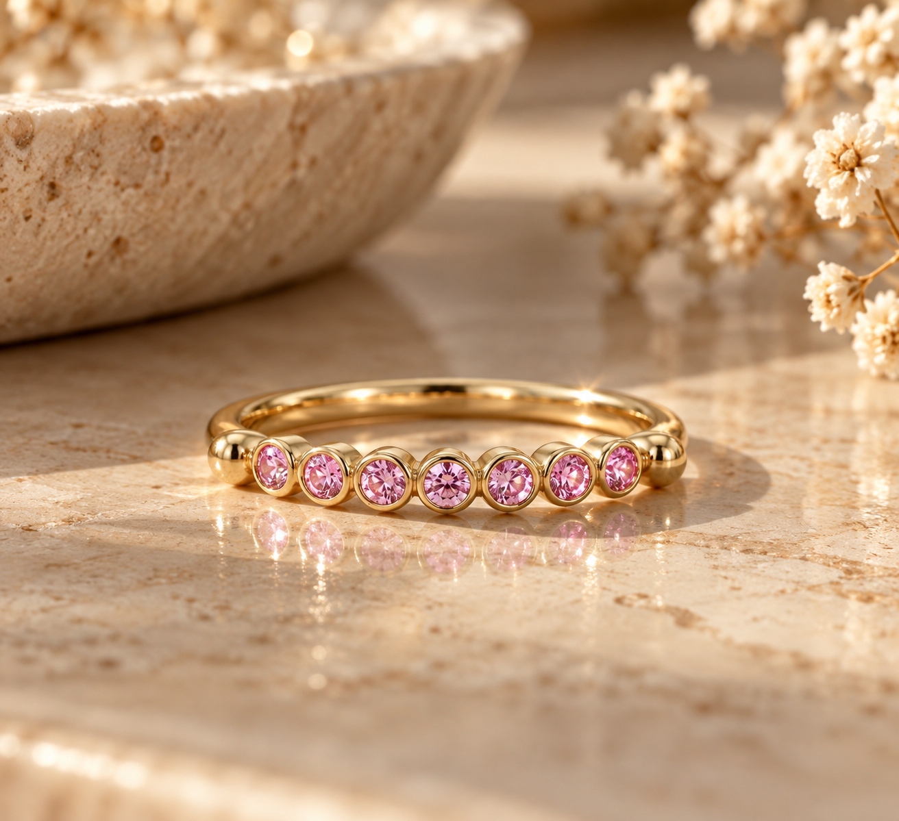 Anillo Medio Cintillo Oro 18k
