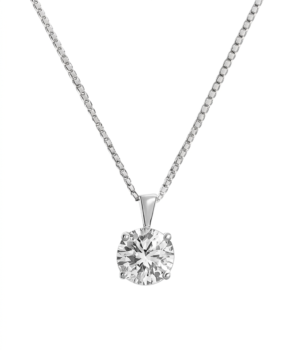 Collar punto luz oro blanco 18k diamante